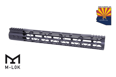 Guntec 15" Mod Lite Skeletonized M-lok Free Floating Handguard With Monolithic Top Rail - $97.85